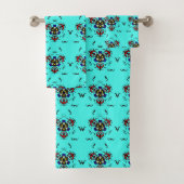 Turquoise Luxe Mandala" Bad Handdoek (Insitu)