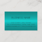 Turquoise Luxury Stainless Steel Metal Monogram Visitekaartje (Achterkant)