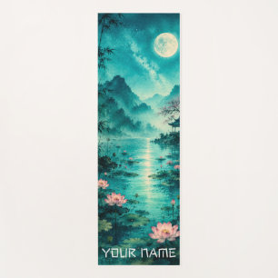 Turquoise maan boven Lotusmeer Yogamat