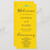 Turquoise Maan Phases Gouden Huwelijksprogramma (Voorkant / Achterkant)