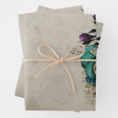 Turquoise Mad Hatter Alice in Wonderland Inpakpapier Vel (In situ)