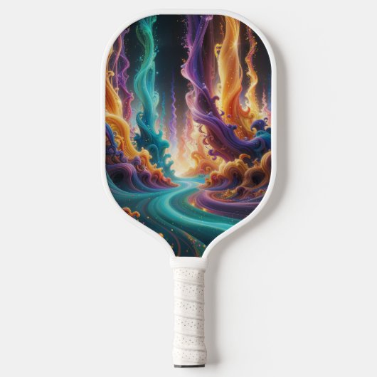 Turquoise Magenta Amber Gloed, Ethische Gradiënt Pickleball Paddle (Voorkant)