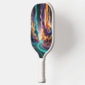 Turquoise Magenta Amber Gloed, Ethische Gradiënt Pickleball Paddle (Links)