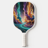 Turquoise Magenta Amber Glow, Ethereal Gradient Pickleball Paddle (Voorkant)