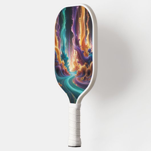 Turquoise Magenta Amber Glow, Ethereal Gradient  Pickleball Paddle (Links)