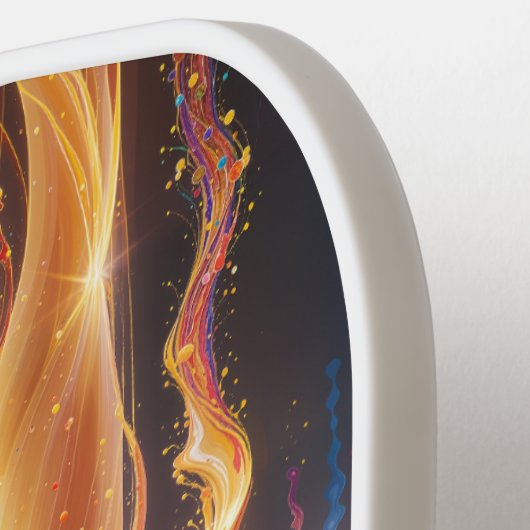 Turquoise Magenta Amber Glow, Ethereal Gradient  Pickleball Paddle (Links Detail)