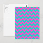 Turquoise Magenta Chevron Briefkaart (Voorkant / Achterkant)