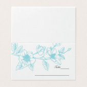 Turquoise Magnolia Bloemen Bruiloft Visitekaartje (Buitenkant ongevouwen)