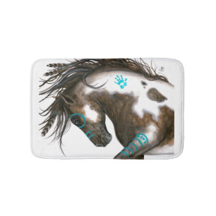 Turquoise Majestic Pinto Horse beroemd gemaakt doo Badmat