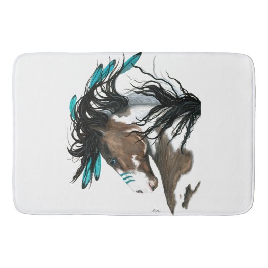 Turquoise Majestic Pinto Horse door Bihrle Badmat (Voorkant)