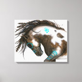 Turquoise Majestueus Paard BiHrLe ArT Canvas Afdruk (Voorkant)