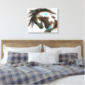 Turquoise Majestueus Paard BiHrLe ArT Canvas Afdruk (Insitu (Slaapkamer))