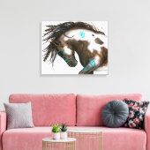 Turquoise Majestueus Paard BiHrLe ArT Canvas Afdruk (Insitu (Woonkamer))
