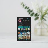 Turquoise Makelaar Instagram Sociale QR Visitekaartje (Staand voorkant)