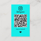 Turquoise Makelaar Instagram Sociale QR Visitekaartje (Achterkant)