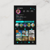 Turquoise Makelaar Instagram Sociale QR Visitekaartje (Voorkant)