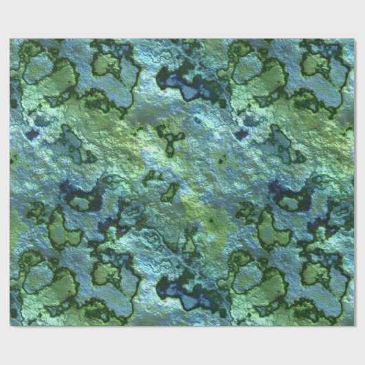 Turquoise Malachite Cadeaupapier (Vlak)