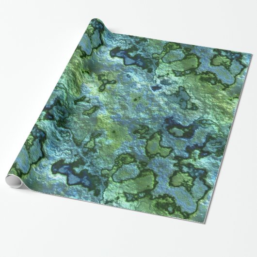 Turquoise Malachite Cadeaupapier (Uitgerold)