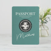 Turquoise Malediven Paspoort Bewaar de datum Save The Date (Staand voorkant)