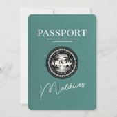 Turquoise Malediven Paspoort Bewaar de datum Save The Date (Voorkant)