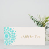 Turquoise Mandala Beauty Spa Gift Certificate (Staand voorkant)