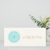 Turquoise Mandala Beauty Spa Gift Certificate (Staand voorkant)
