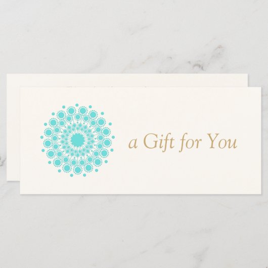 Turquoise Mandala Beauty Spa Gift Certificate (Voorkant / Achterkant)