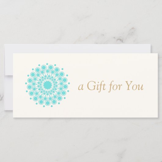 Turquoise Mandala Beauty Spa Gift Certificate (Voorkant)
