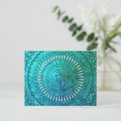 Turquoise Mandala Briefkaart (Staand voorkant)