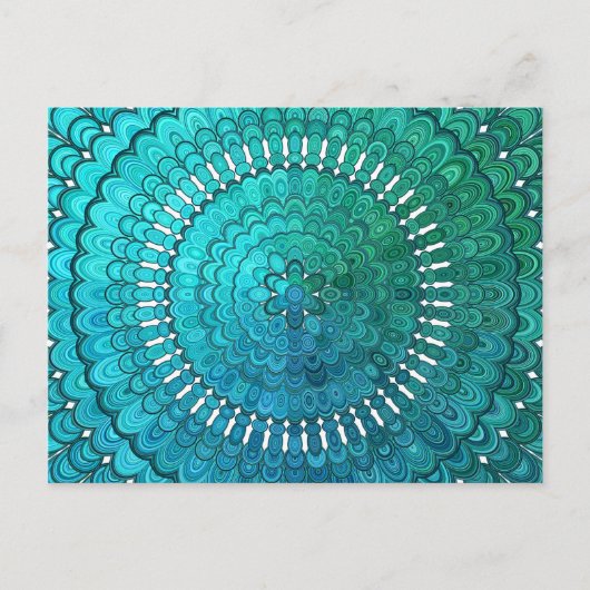 Turquoise Mandala Briefkaart (Voorkant)