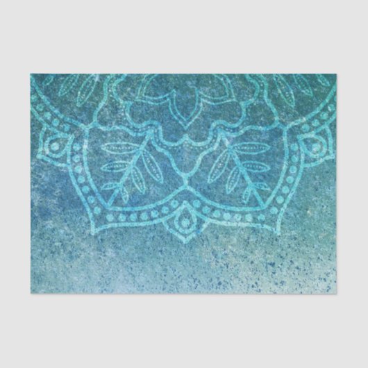Turquoise Mandala Decoupage Tissuepapier (Voorkant)