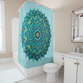Turquoise Mandala Douchegordijn (In situ)