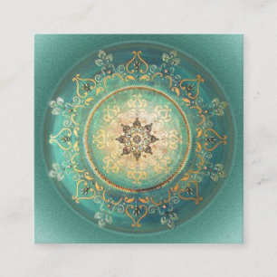 Turquoise Mandala - Envelopkaart, Groet, Informatiekaartje