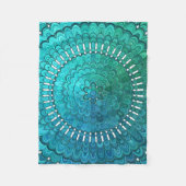 Turquoise Mandala Fleece Deken (Voorkant)