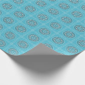 Turquoise Mandala Kaleidoscope Circles Cadeaupapier (Hoek)