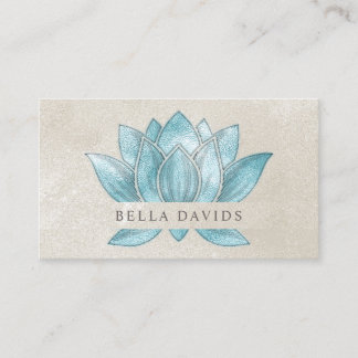 Turquoise Mandala Lotus Bloem Yoga Instructeur Visitekaartje