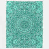 Turquoise mandala met ingewikkelde symmetrie fleece deken (Voorkant)