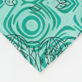 Turquoise mandala met ingewikkelde symmetrie fleece deken (Hoek)