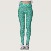 Turquoise mandala met ingewikkelde symmetrie leggings (Voorkant)