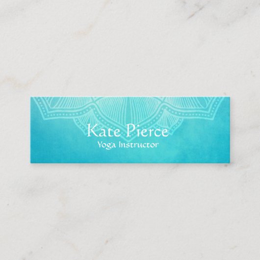 Turquoise mandala mini visitekaartje klantenkaartje (Voorkant)