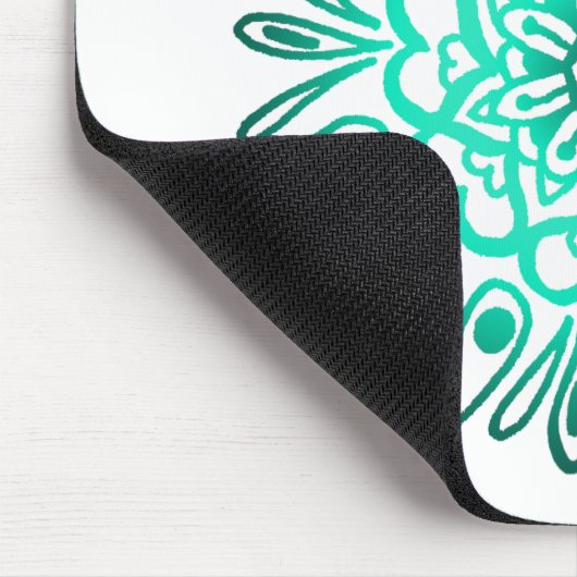 Turquoise Mandala Mousepad Muismat (Hoek)