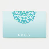 Turquoise Mandala Ombre Post-it merkt op Post-it® Notes (Voorkant)