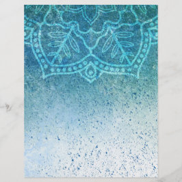 Turquoise Mandala Scrapbooking Craft Paper