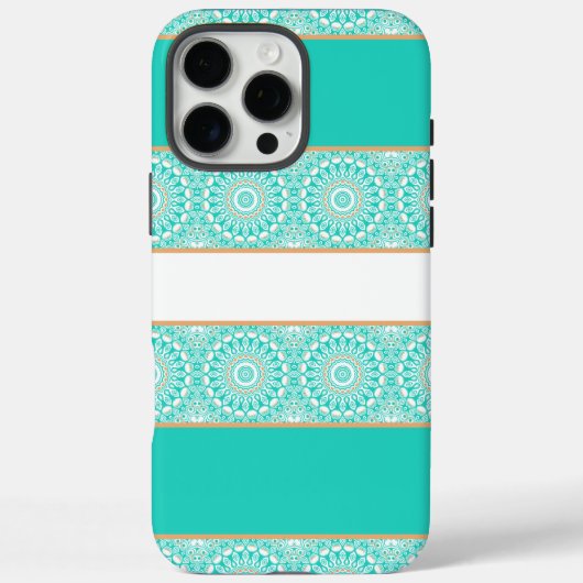 Turquoise Mandala Streeppatroon Case-Mate iPhone Case (Achterkant)