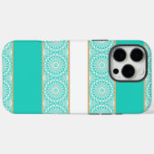 Turquoise Mandala Streeppatroon Case-Mate iPhone Case (Achterkant (horizontaal))