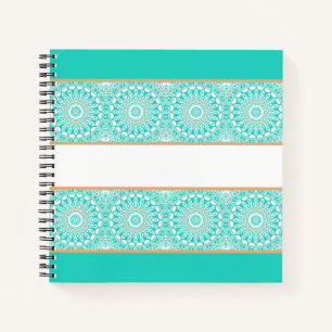 Turquoise Mandala Streeppatroon Notitieboek