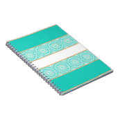 Turquoise Mandala Streeppatroon Notitieboek (Rechterzijde)