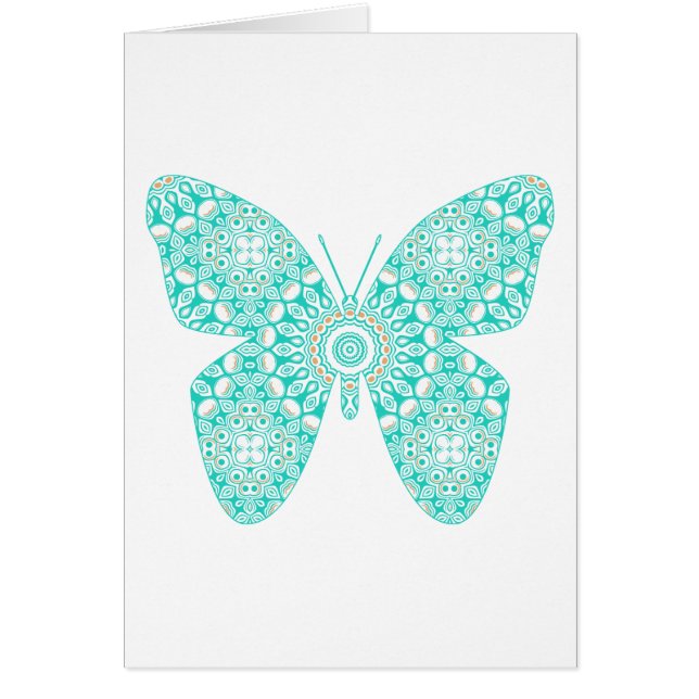 Turquoise Mandala Vlinder Ontwerp (Voorkant)