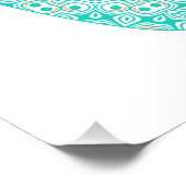 Turquoise Mandala Vlinder Ontwerp Perfect Poster (Hoek)