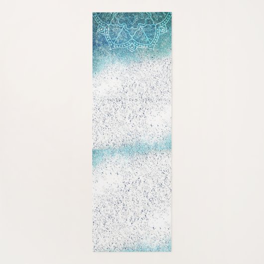 Turquoise mandala yogamat (Achterkant)